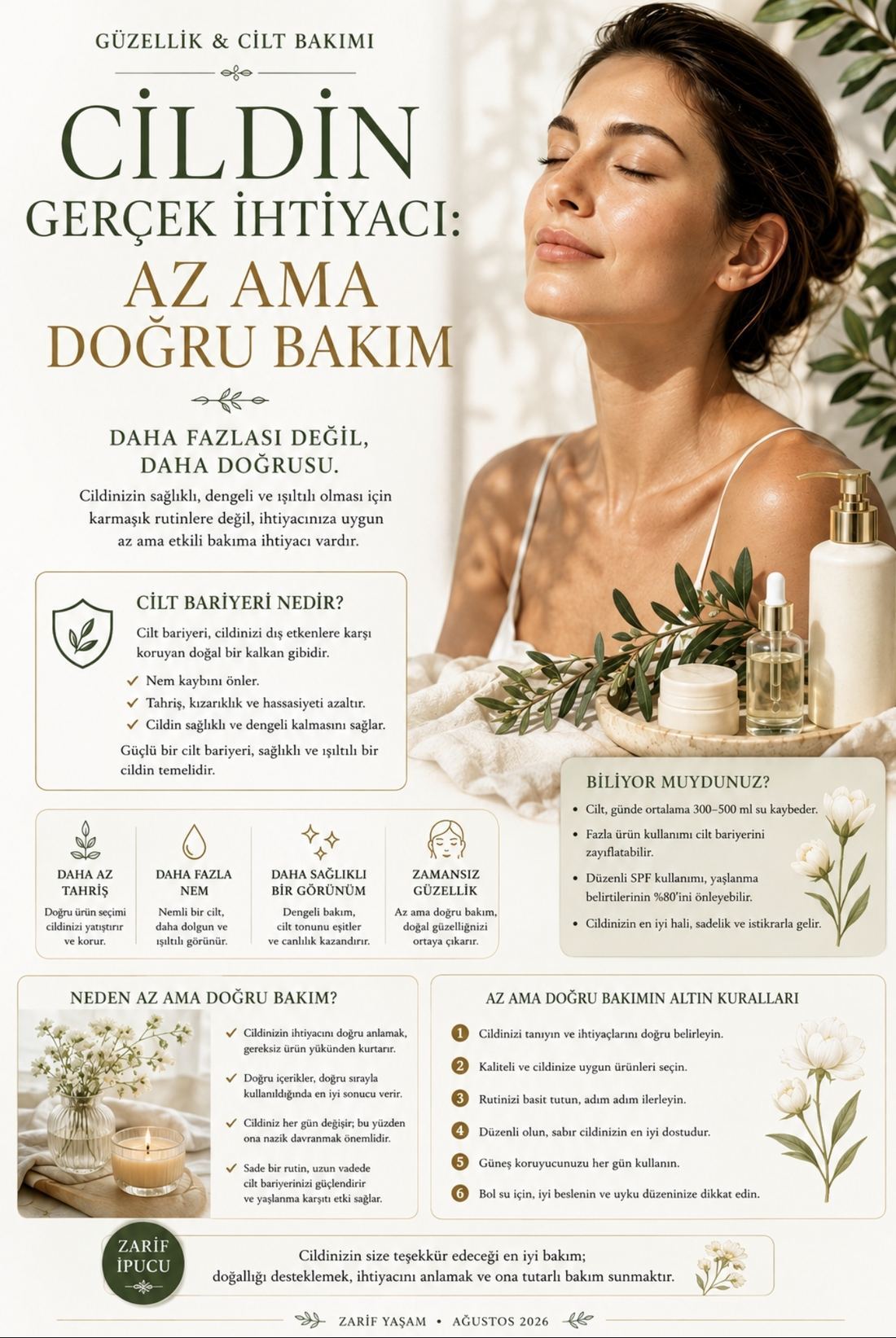 Cildin Gerçek İhtiyacı: Az Ama Doğru Bakım
